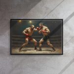 Framed canvas: Pugilist - Left Cross