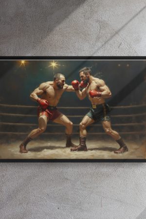 Framed canvas: Pugilist - Left Cross