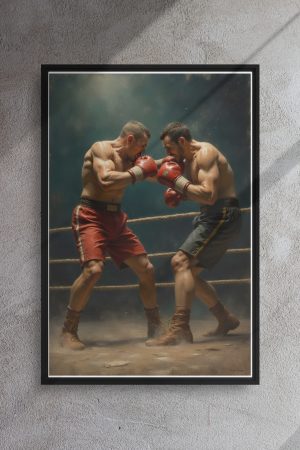 Framed canvas: Pugilist - Face Off