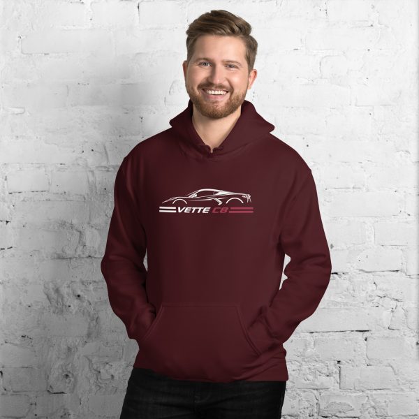 C8 Corvette Dark Gen Uni-Hoodie - Image 9