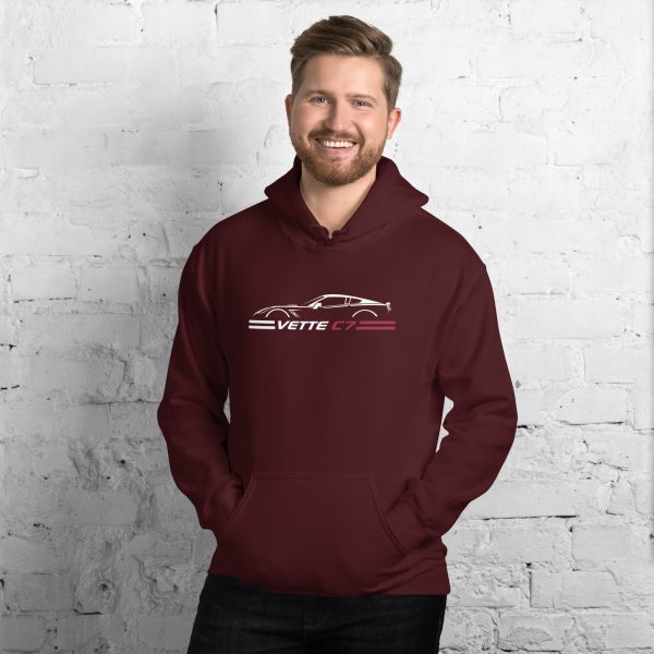 C7 Corvette Dark Gen Uni-Hoodie - Image 9